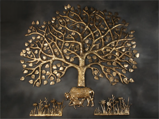 Brassaura® Brass Tree of Life Kalpvriksha Statue | Height 77.95 Inches & Weight 52.25 kg