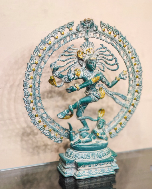 Brassaura™ Fine Brass Lord Shiva Nataraja Statue | Handcrafted Cosmic Dance Idol | Weight 10 Kgs | Height 20 Inches