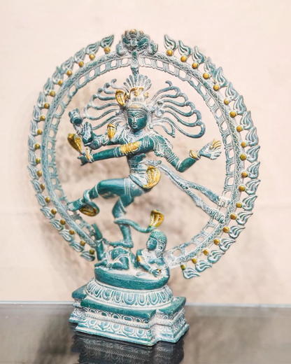 Brassaura™ Fine Brass Lord Shiva Nataraja Statue | Handcrafted Cosmic Dance Idol | Weight 10 Kgs | Height 20 Inches