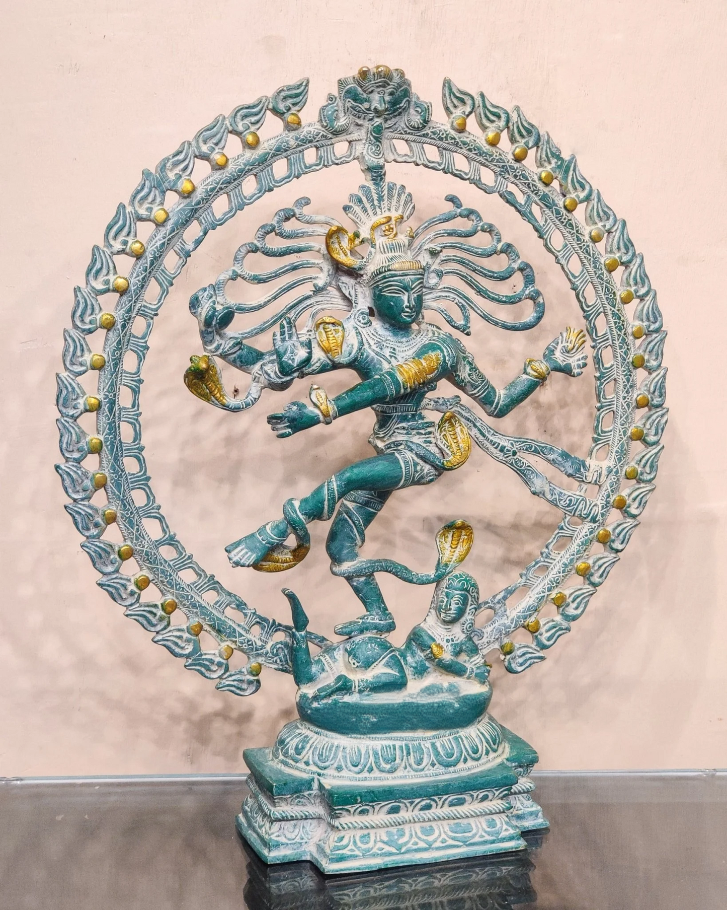 Brassaura™ Fine Brass Lord Shiva Nataraja Statue | Handcrafted Cosmic Dance Idol | Weight 10 Kgs | Height 20 Inches