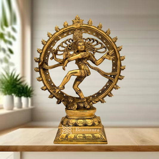 Brass Dancing Natraj Idol for Home and Decor Weight 3.6 Kg Height 33 cm