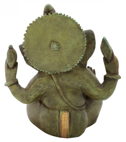 Brassaura® Lord Ganesha in Antique Green Finish | Pure Brass | Height 7 Inches & Weight 2 kgs
