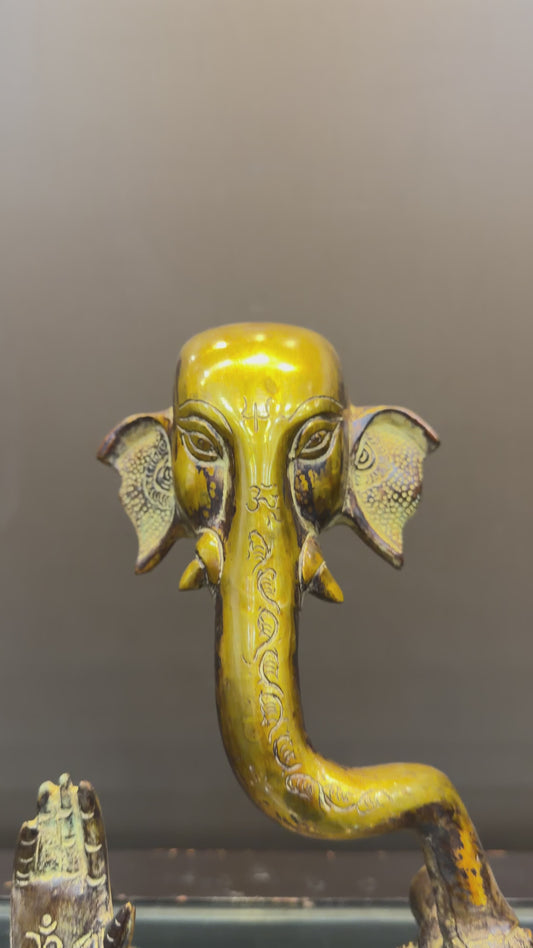 Brassaura® Brass Modern Ganesh Statue | Height 14 Inches