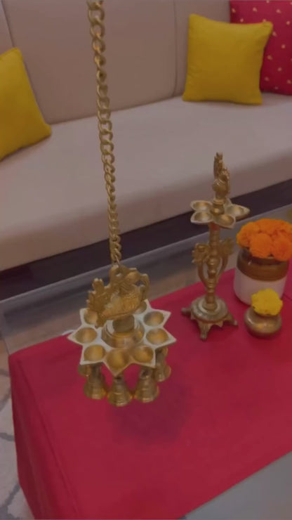 Brassaura™ Elegant Brass Bell Wall Hanging – Height 21.2 Inches & Weight 0.34 Kgs | Puja Room Accent