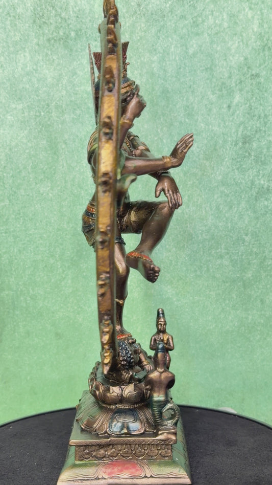 Brassaura™ Resin Natraj Statue – Height 10 Inches & Weight 0.610 Kgs | Artistic Dance Form of Lord Shiva for Temple Décor