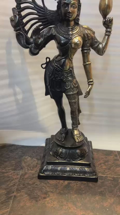 ब्रासुरिया™ ब्रास अर्धनारीश्वर प्रतिमा – ऊंचाई 40 इंच व वज़न 29.63 किलोग्राम | गृह वेदी एवं पूजा सज्जा