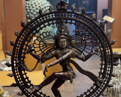 Brassaura™ Brass Nataraja Idol – 33 inch | 24.93 kg | Dancing Shiva Statue in Golden Finish for Home, Temple & Gift Décor