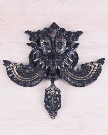 Brassaura™ Brass Kirtimukha Yali Wall Hanging – Height 11 Inches & Weight 1.6 Kgs