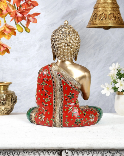 ब्रासोरा® वृंदावन वेणुगोपाल कृष्ण पीतल की प्रतिमा मोर के साथ | एंटीक नीला और सुनहरा रंग | ऊँचाई 20 इंच