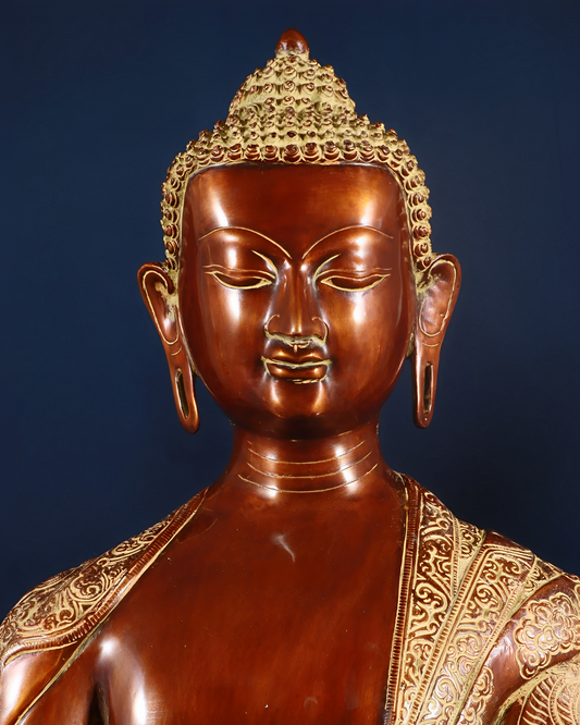 Brass Blessing Buddha Statue Weight 48 kg & Height 33 Inch