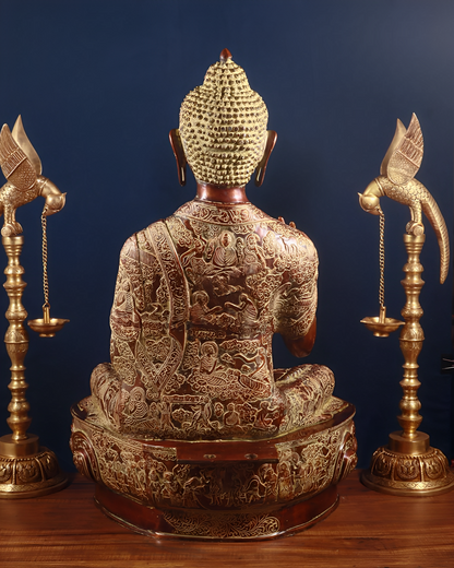 Brass Blessing Buddha Statue Weight 48 kg & Height 33 Inch
