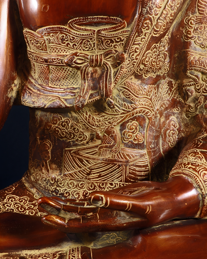 Brass Blessing Buddha Statue Weight 48 kg & Height 33 Inch