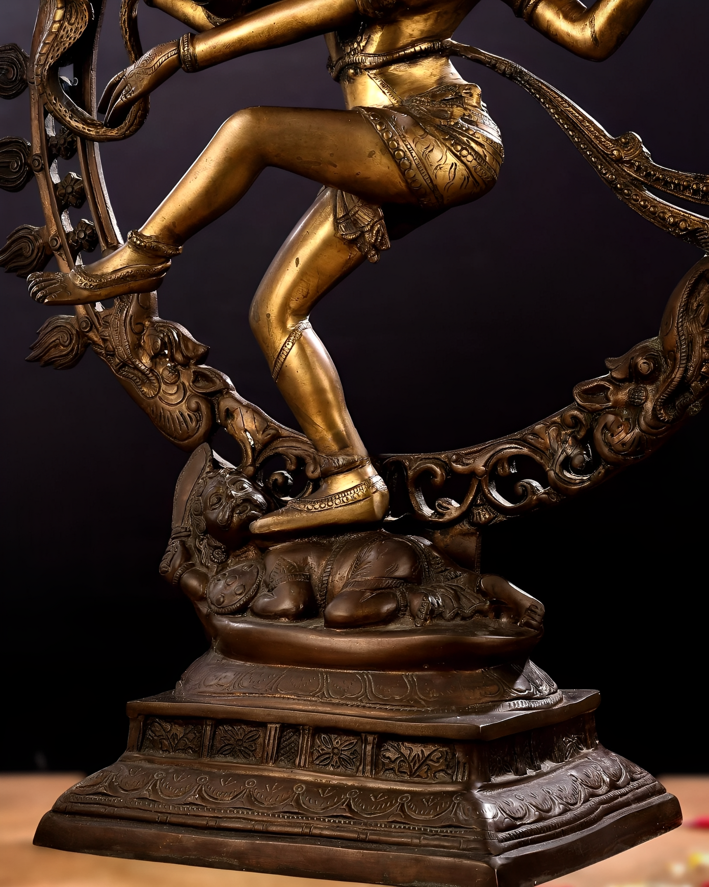 Brassaura™ Pure Brass Nataraja Statue in Chola Antique Tone | Height 33 Inches & Weight 23 Kgs | Temple & Home Décor