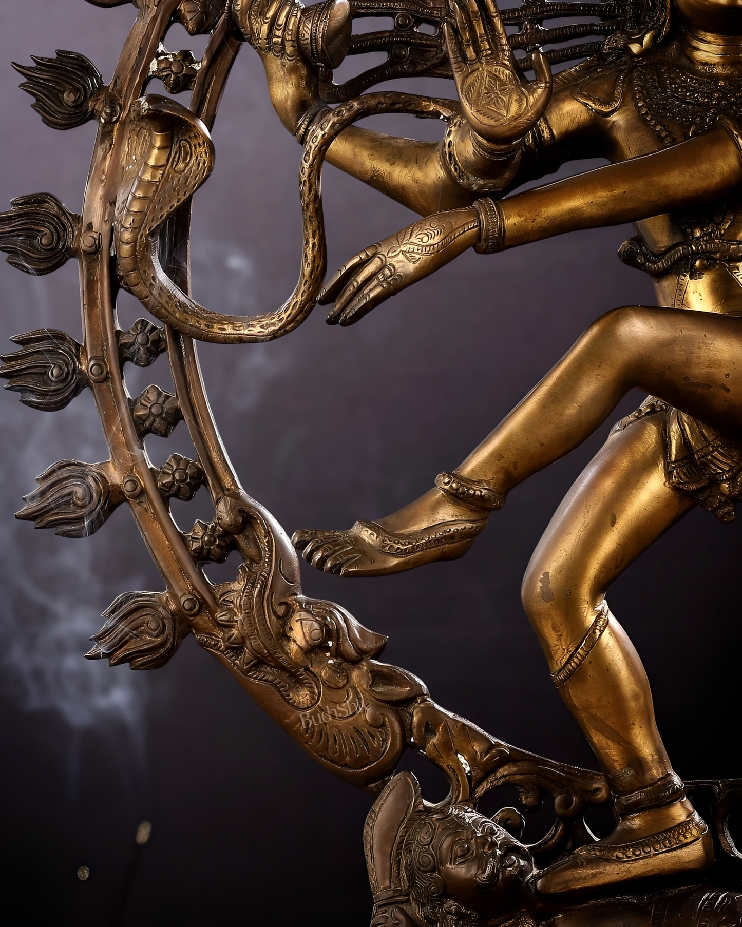 Brassaura™ Pure Brass Nataraja Statue in Chola Antique Tone | Height 33 Inches & Weight 23 Kgs | Temple & Home Décor