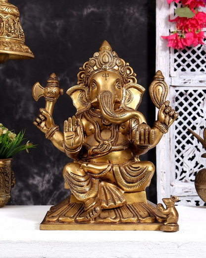 ब्रासोरा® वृंदावन वेणुगोपाल कृष्ण पीतल की प्रतिमा मोर के साथ | एंटीक नीला और सुनहरा रंग | ऊँचाई 20 इंच