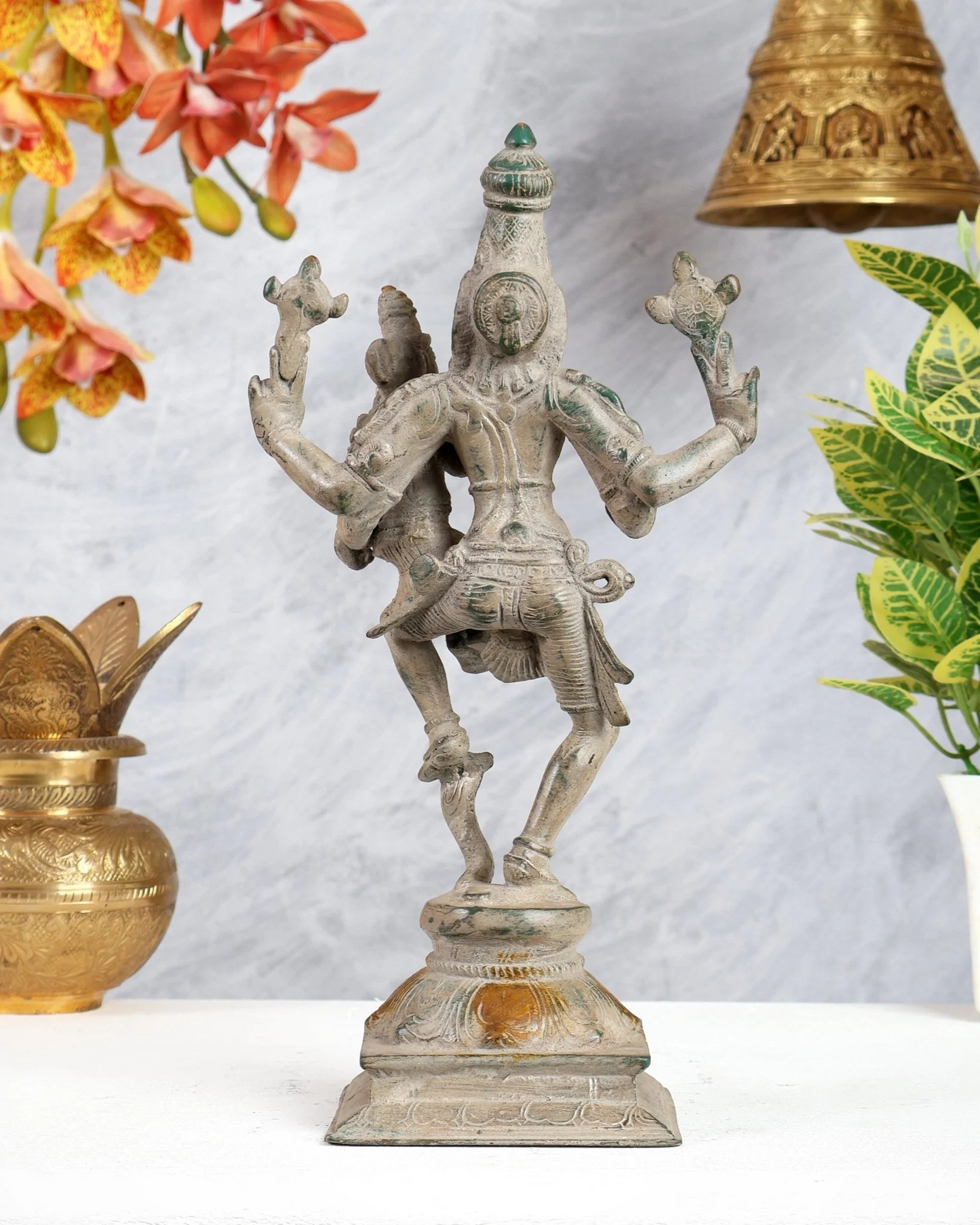 Brassaura® Brass Narasimha & Lakshmi Idol | Height 12 Inches