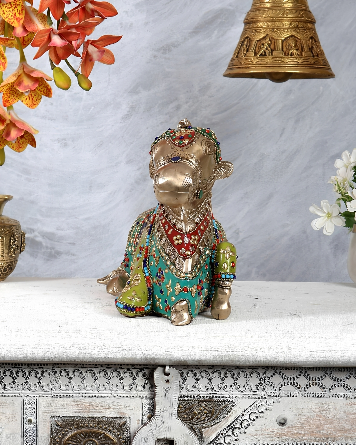 Brassaura® Brass Nandi Statue | Height 8 Inches