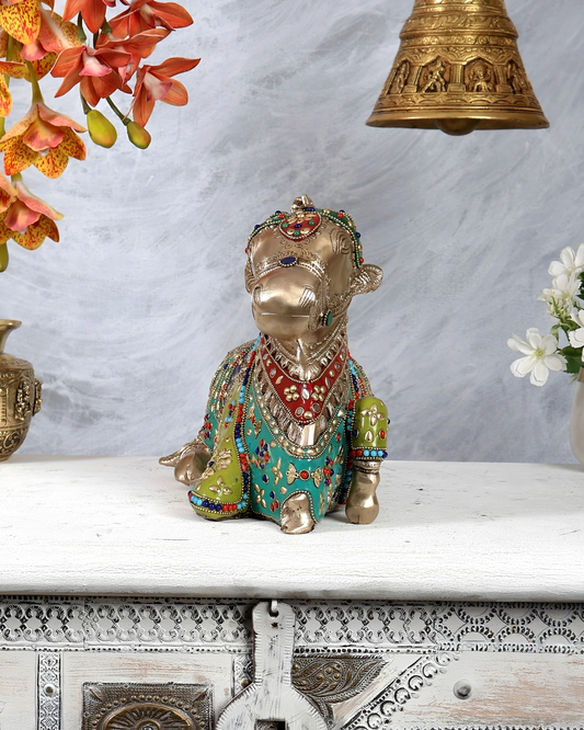 Brassaura® Brass Nandi Statue | Height 8 Inches