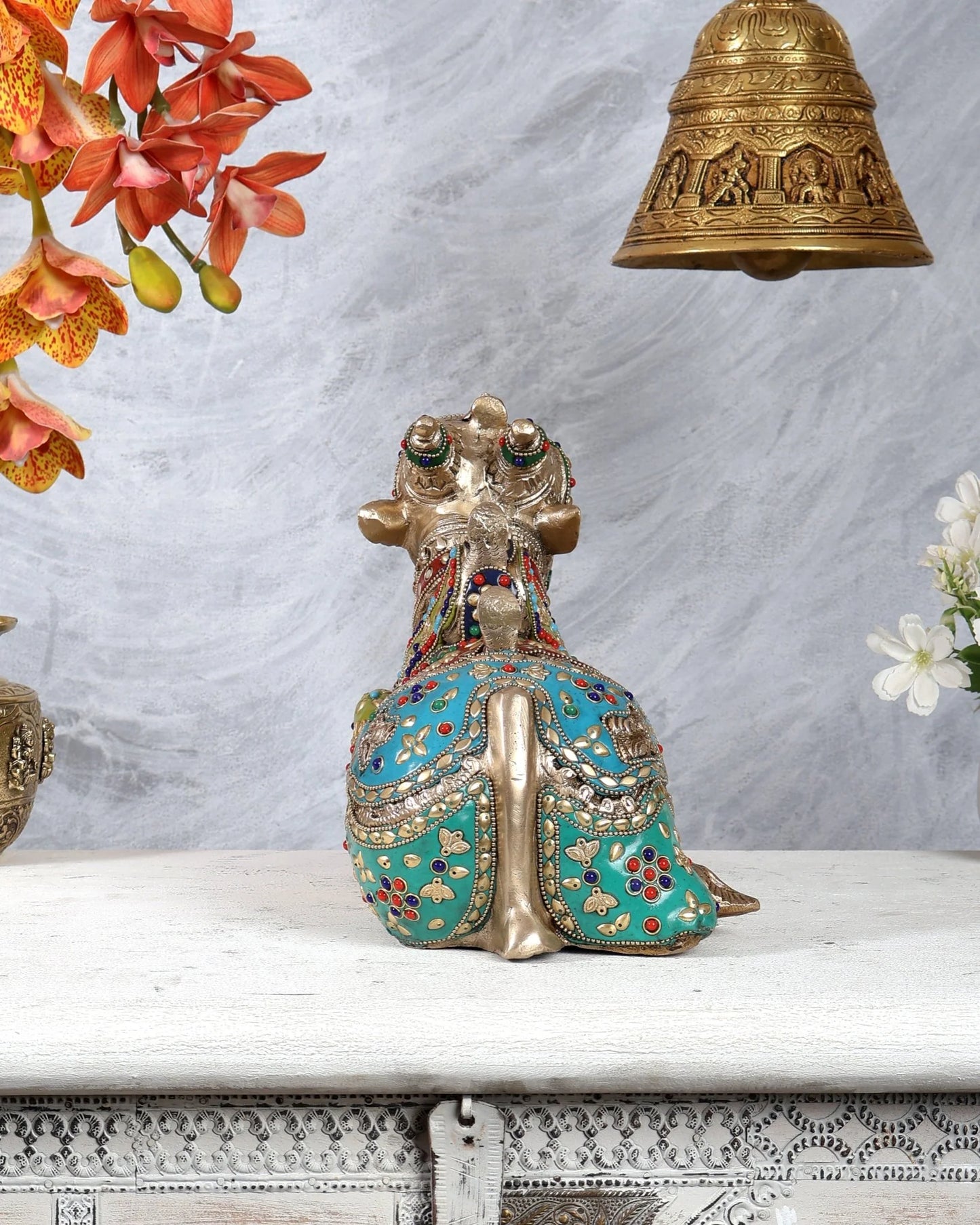 Brassaura® Brass Nandi Statue | Height 8 Inches