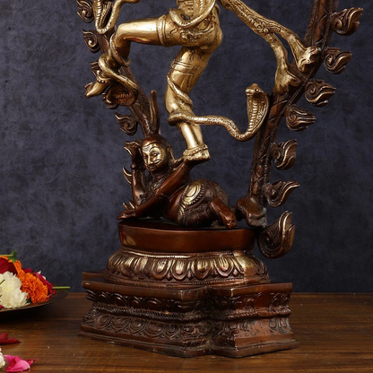 Brassaura™ Pure Brass Lord Shiva Nataraja Statue | Handcrafted Cosmic Dance Idol | Weight 8 Kgs | Height 21.5 Inches