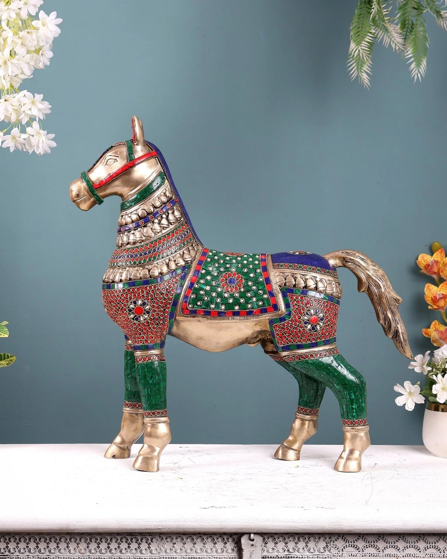 Brassaura® Brass Horse Statue | Height 21.2 Inches