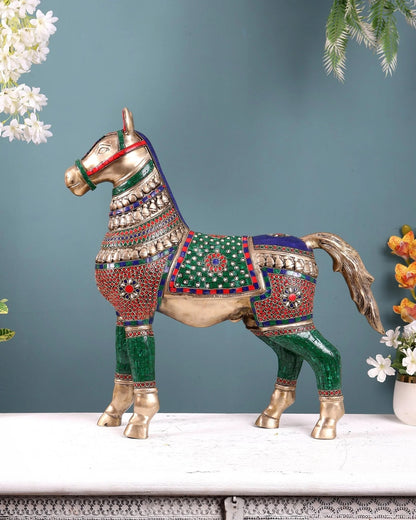 Brassaura® Brass Horse Statue | Height 21.2 Inches