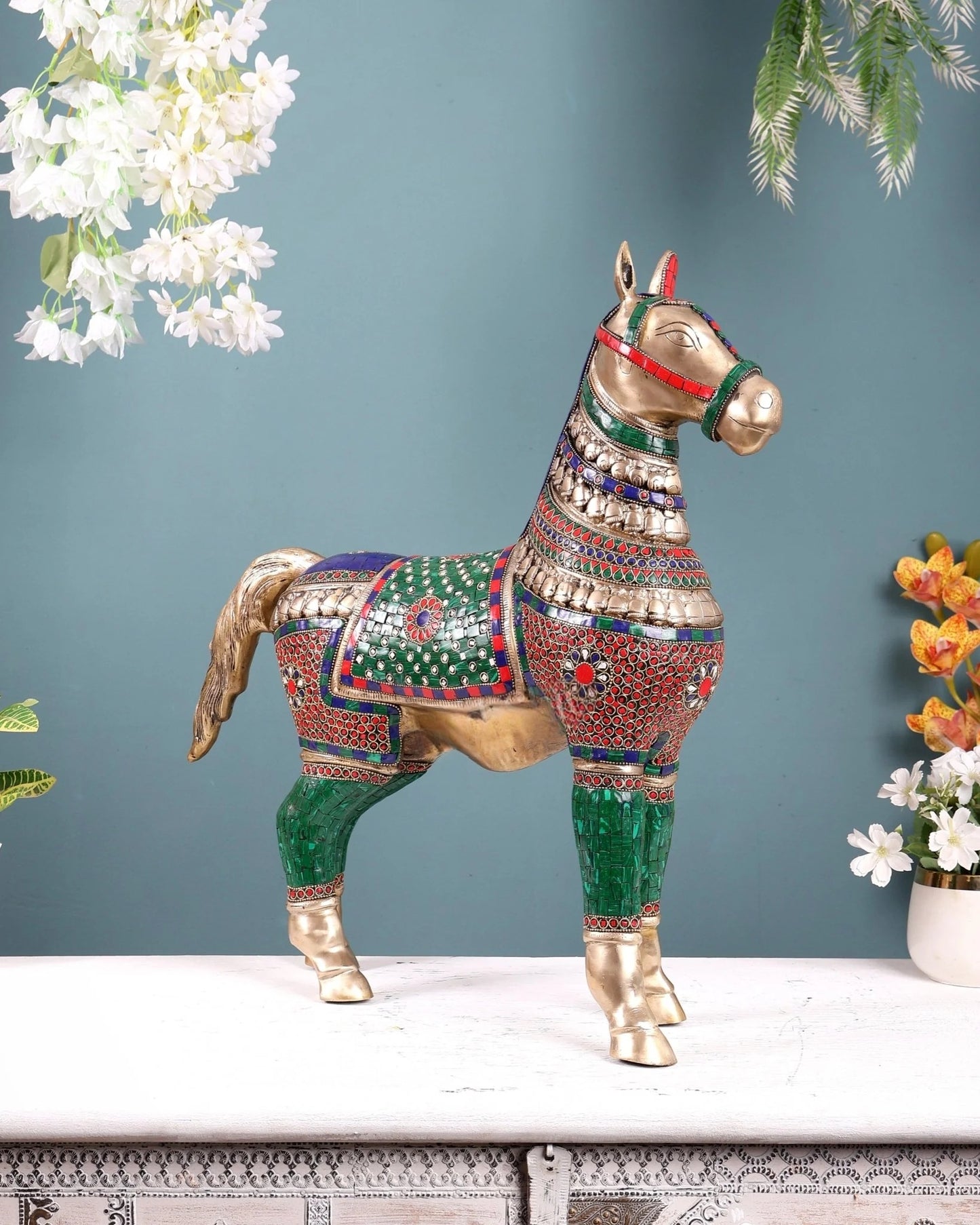 Brassaura® Brass Horse Statue | Height 21.2 Inches