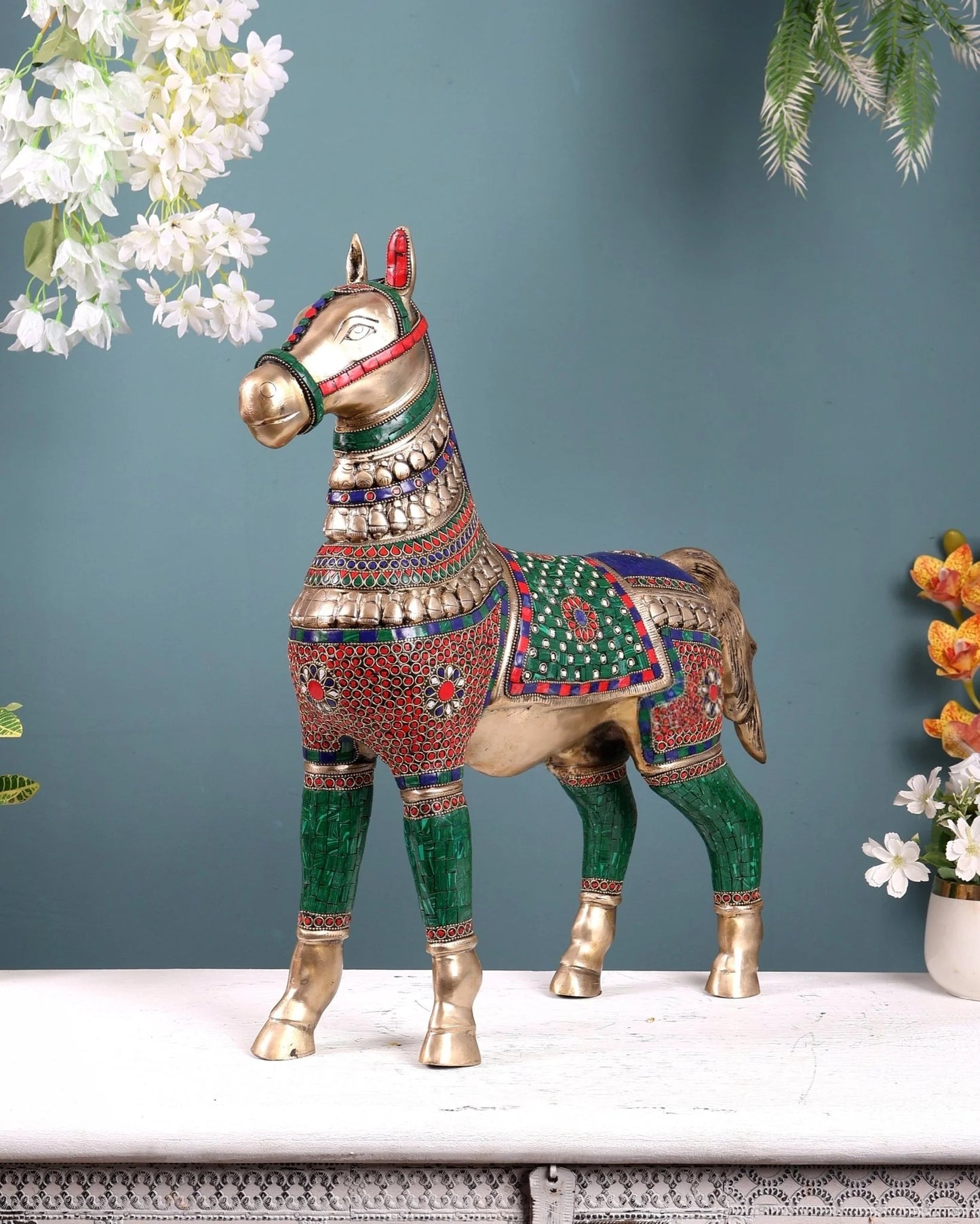 Brassaura® Brass Horse Statue | Height 21.2 Inches