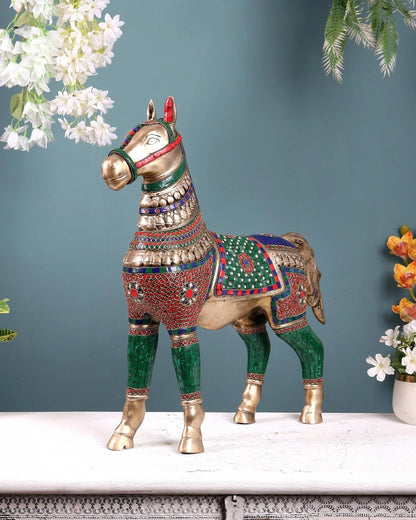 Brassaura® Brass Horse Statue | Height 21.2 Inches
