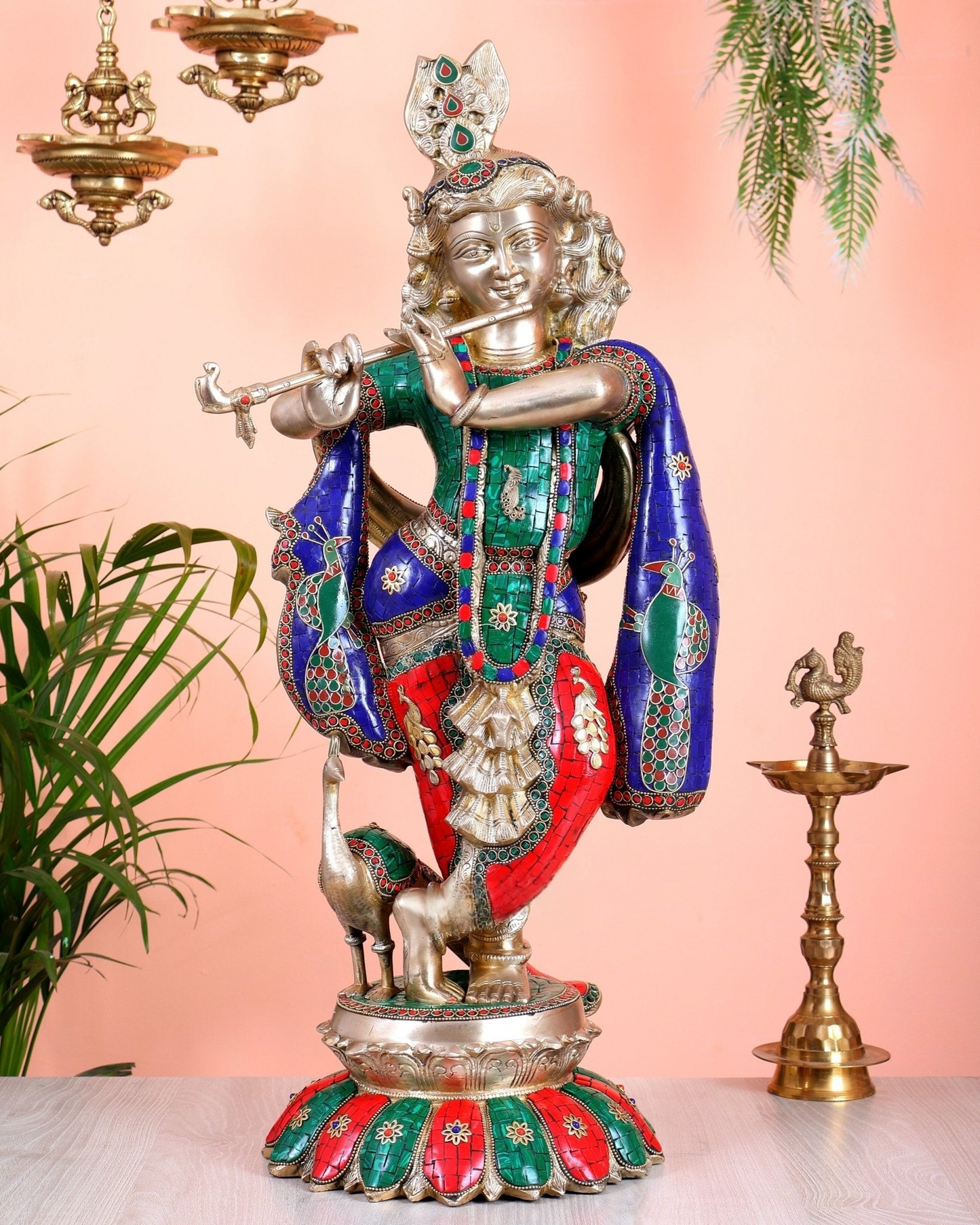 Brassaura® Brass Krishna Statue | Height 27 Inches