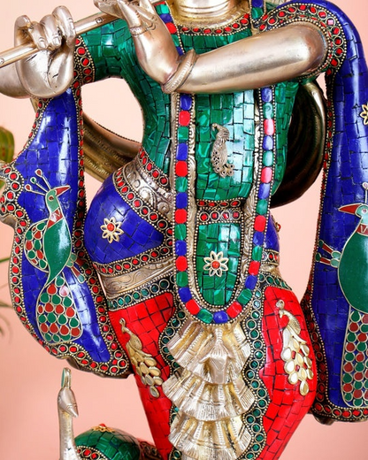 Brassaura® Brass Krishna Statue | Height 27 Inches
