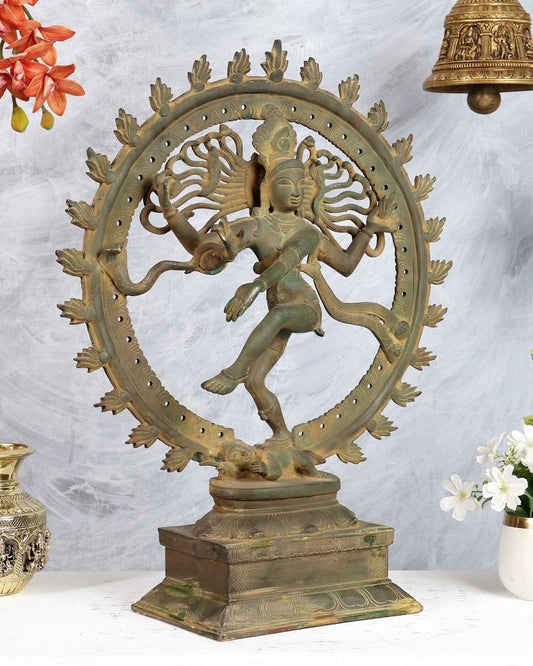 Brassaura® Brass Dancing Shiva Nataraja Statue | Height 21 Inches