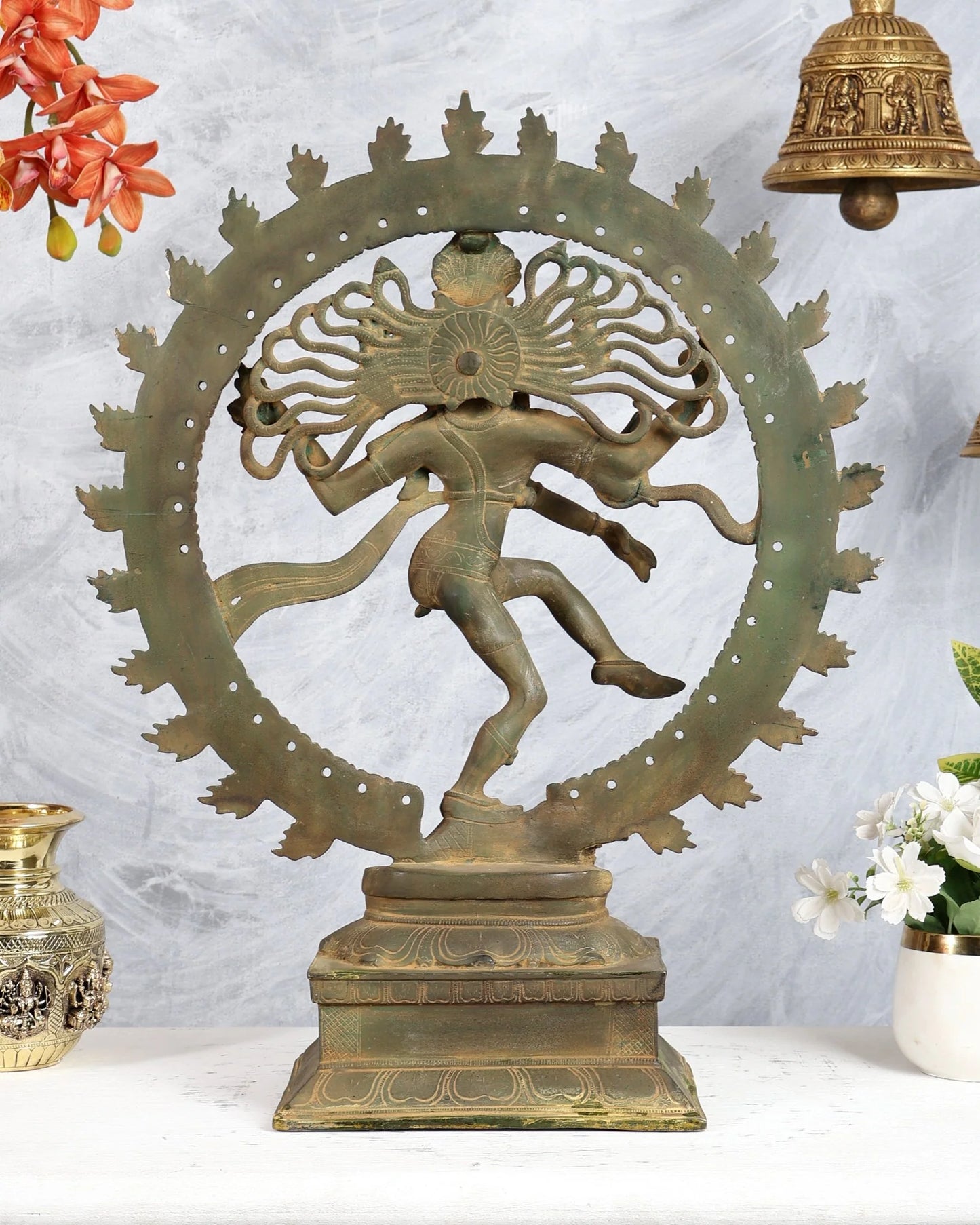 Brassaura® Brass Dancing Shiva Nataraja Statue | Height 21 Inches