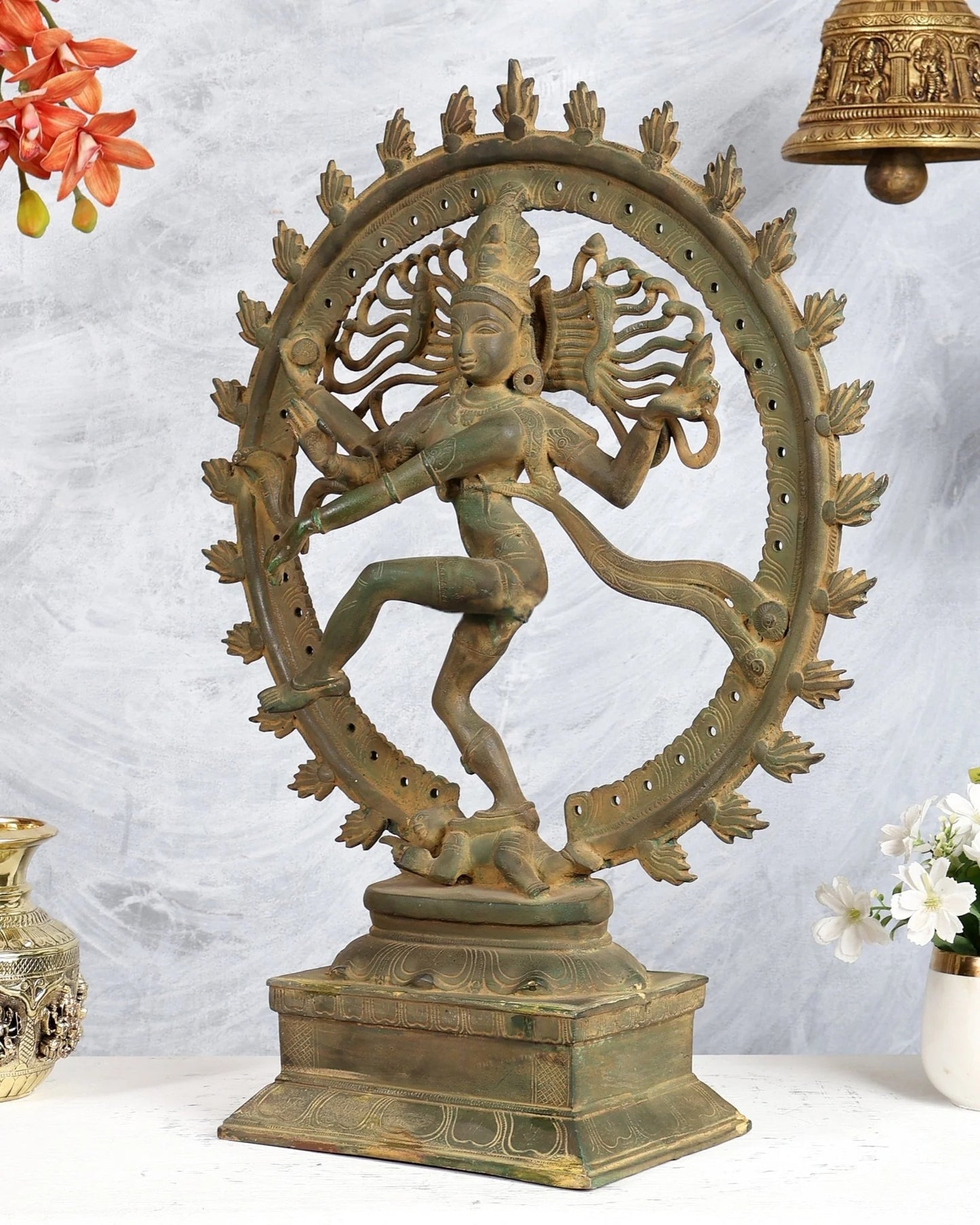 Brassaura® Brass Dancing Shiva Nataraja Statue | Height 21 Inches