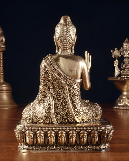 Brass Blessing Buddha Statue Weight 0.189 kg & Height 4 Inch