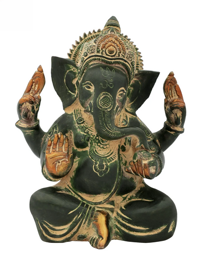 Brassaura™ Compact Seated Ganesha Idol | Height 7 Inches & Weight 2 kgs