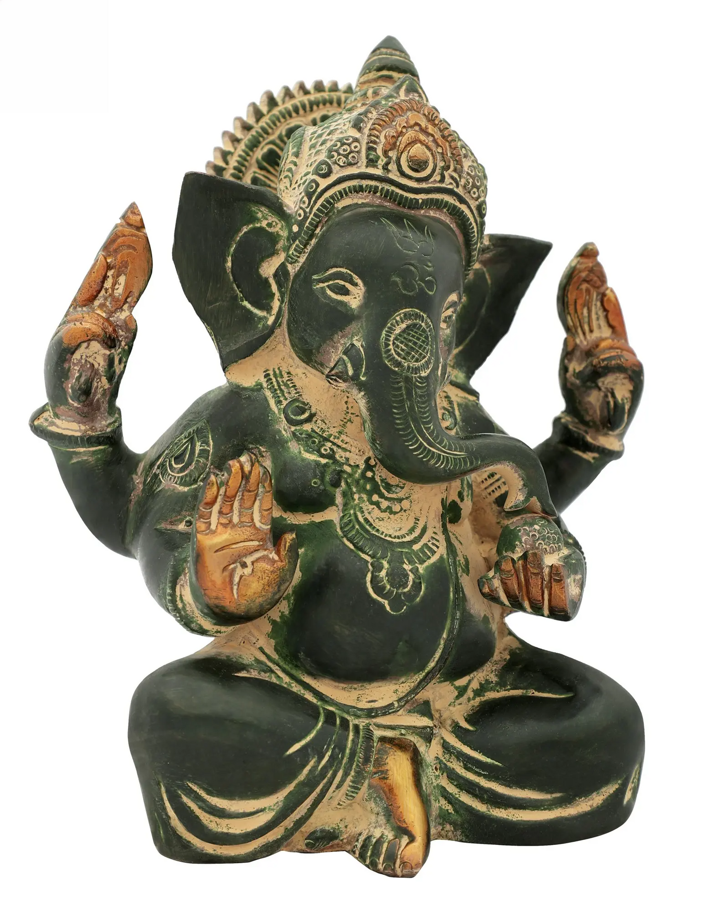 Brassaura™ Compact Seated Ganesha Idol | Height 7 Inches & Weight 2 kgs