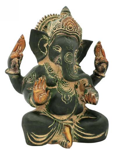 Brassaura™ Compact Seated Ganesha Idol | Height 7 Inches & Weight 2 kgs
