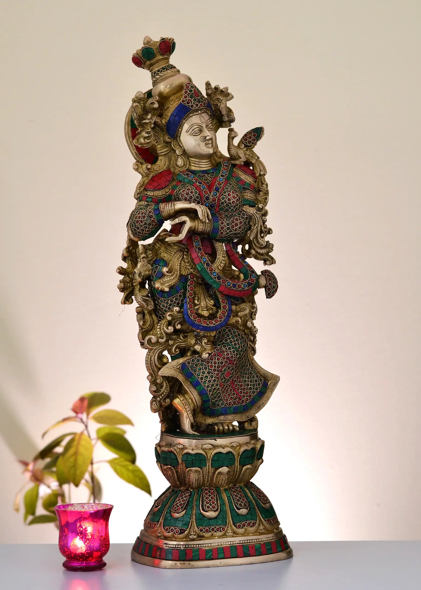 Brassaura® Goddess Radha Brass Statue | Intricate Traditional Craftsmanship | Height 11.4 Inches & Weight 15.80 kgs