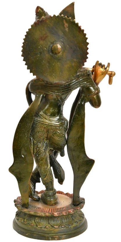 Brassaura® Brass Krishna Statue | Height 11.02 Inches & Weight 2.30 kg