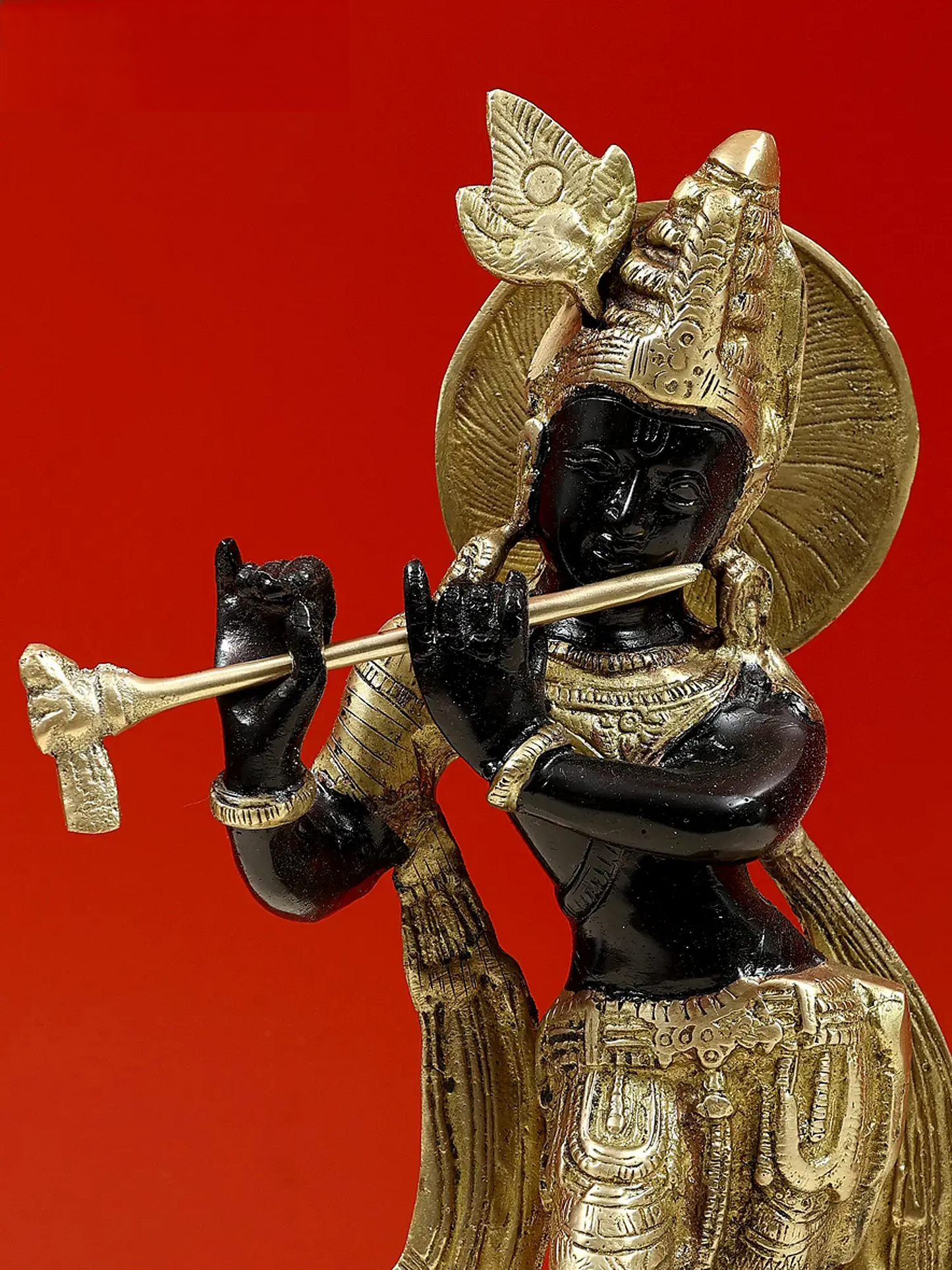 Brassaura® Brass Krishna Statue | Height 11 Inches & Weight 1.98 kg