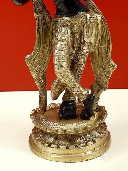 Brassaura® Brass Krishna Statue | Height 11 Inches & Weight 1.98 kg