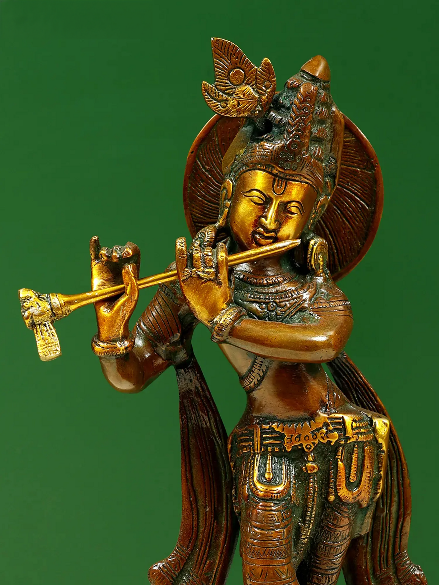 Brassaura® Brass Krishna Statue | Height 11 Inches & Weight 1.98 kg