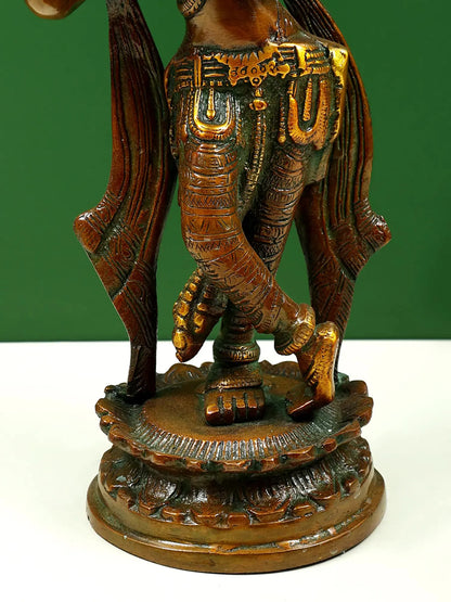 Brassaura® Brass Krishna Statue with Inlay Work | Height 11.02 Inches & Weight 1.98 kg