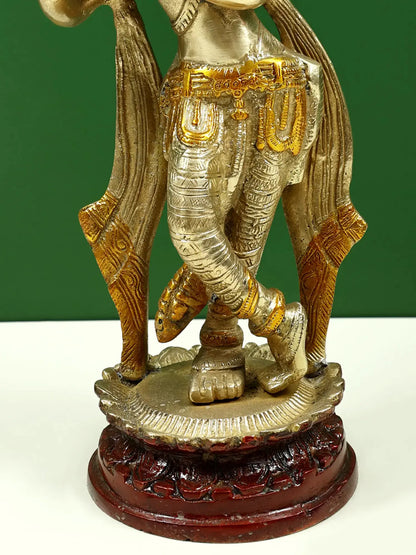 Brassaura® Brass Krishna Statue with Inlay Work | Height 11.02 Inches & Weight 1.98 kg