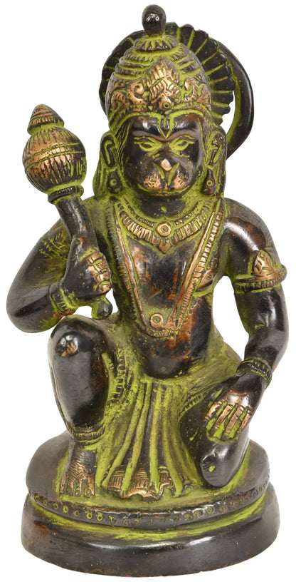 Brassaura® Lord Hanuman in Kneeling Posture | Brass Statue | Height 5 Inches & Weight 0.80 kgs