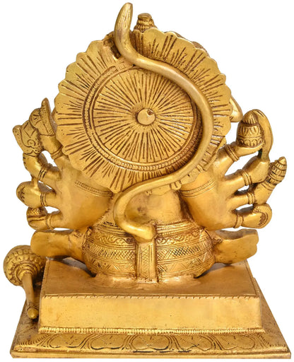 Brassaura® Panchmukhi Hanuman Statue | Brass Idol for Home Temple & Spiritual Decor | Height 7.5 Inches & Weight 3.30 kgs