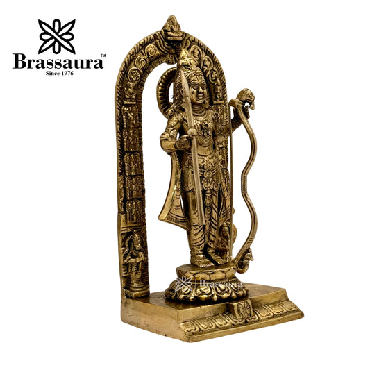 Brassaura™ Brass Ram Lalla – Height 9.6 Inches & Weight 2.5 Kgs | Home Temple & Spiritual Décor