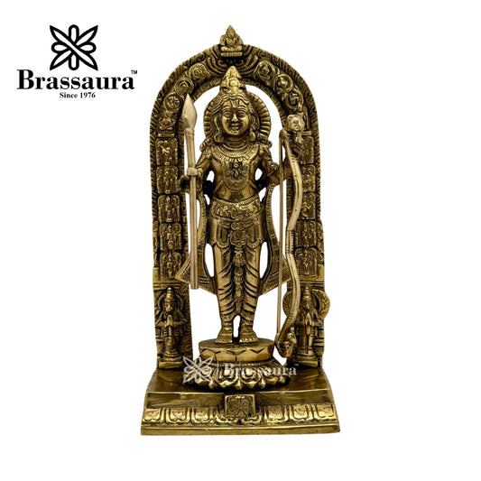 Brassaura® Brass Ram Lalla – Height 9.6 Inches | Home Temple & Spiritual Décor