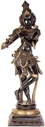 Brassaura® Brass Krishna Statue | Height 34.06 Inches & Weight 19.80 kg